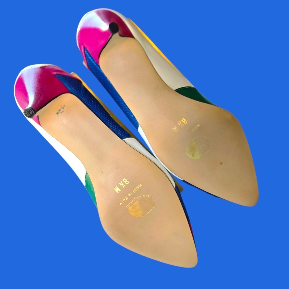 Vintage Enzo Angiolini "Gilda" Colorblock Pumps – Made in Italy – 8.5 M – NEW in - Picture 8 of 15
